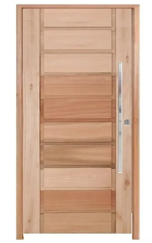 Kit Porta de Madeira Pivotante Eucalipto Natural Frisada- 210x100