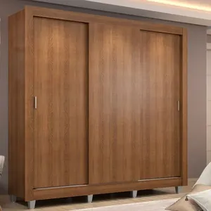Guarda-Roupa Casal Madesa Lyon 3 Portas de Correr 2 Gavetas com Pés Rustic Cor:Rustic