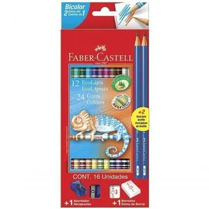Lápis De Cor Bicolor Faber-castell 24 Cores
