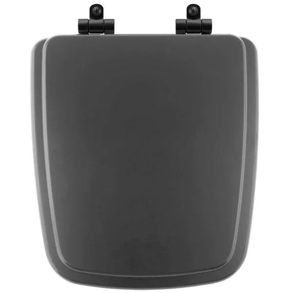 Tampa De Vaso Poliéster Com Fechamento Lento Boss Onix (preto Fosco) Para Louça Incepa Com Ferragem Preta