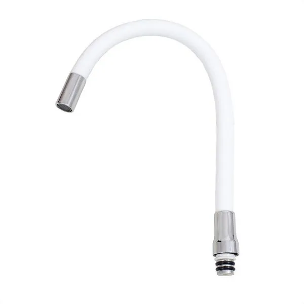 Tubo Articulado Silicone Branco Arejador Latão Cromado