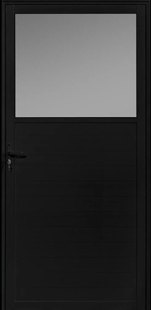 Porta de alumínio vidro fixo lambril maxx Preto "D" 210x60 Porta de alumínio vidro fixo lambril maxx Preto Direita 210x60