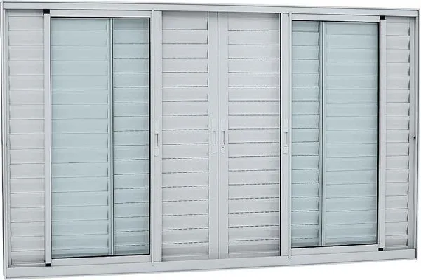 Janela de alumínio veneziana 06 folhas branca Maxx - 100x150