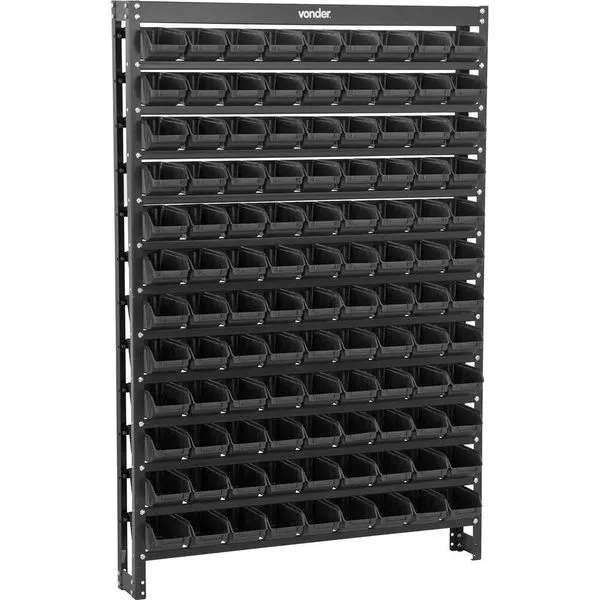 Estante Metálica com Gavetas 108/3 Preta - VONDER