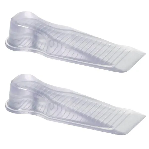 Kit 2 Aparadores Travas de Portas Segura PVC Transparentes 11x3,5x2cm Calço Chão