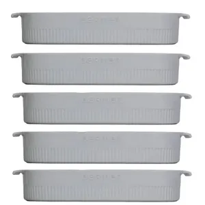 Conjunto de 5 Formas Travessas Refratárias Para Restaurante 36x24cm Germer Branca