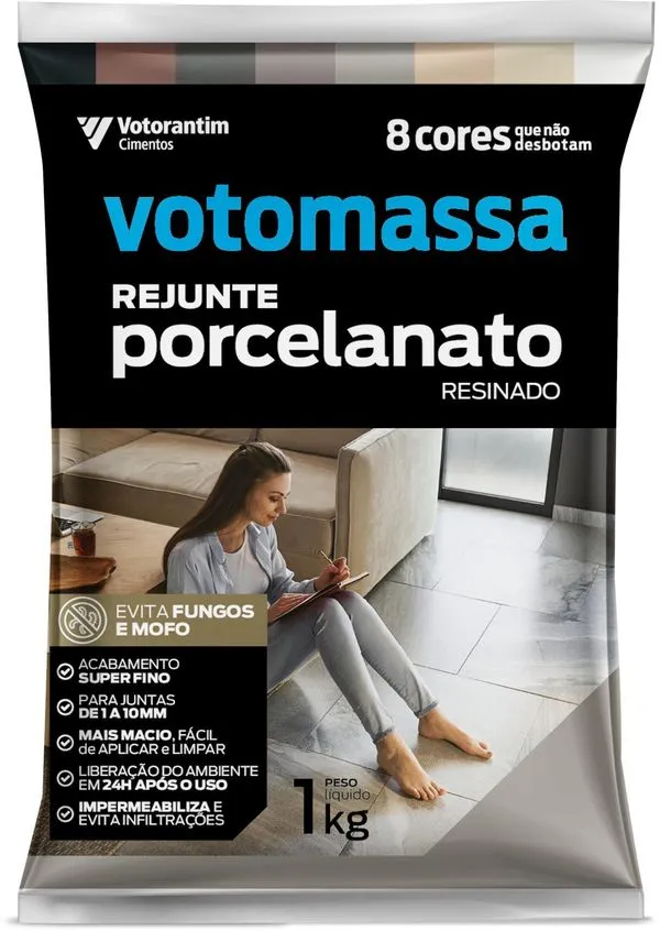 Rejunte Votoran Porcelanato Cinza Platina 1Kg