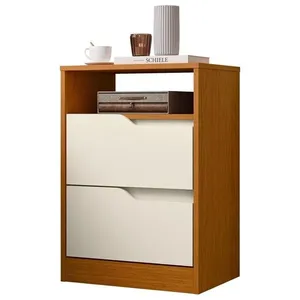 Mesa De Cabeceira 2 Gavetas Sole Flex Cinamomo/off White - Albatroz