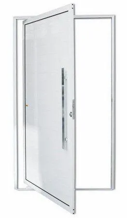 Porta pivotante alumínio lambril branco esquerda 230x120