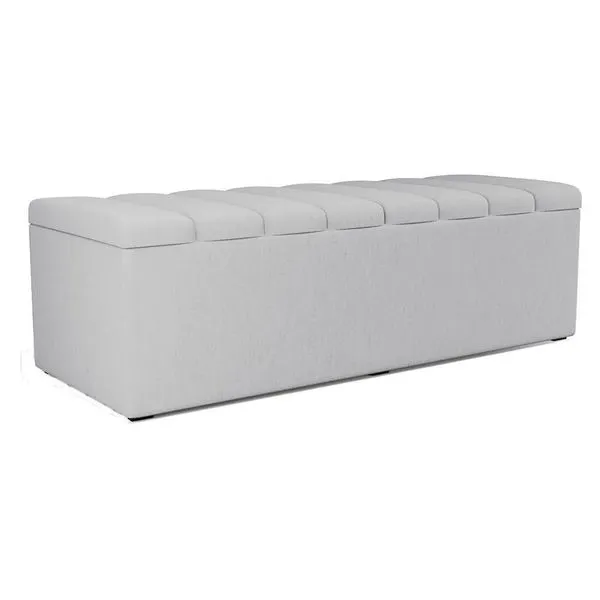 Recamier Calcadeira Bau 140 Cm Dalia Linho Cinza Artte Cinza