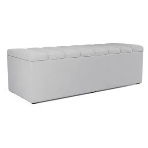 Recamier Calcadeira Bau 140 Cm Dalia Linho Cinza Artte Cinza