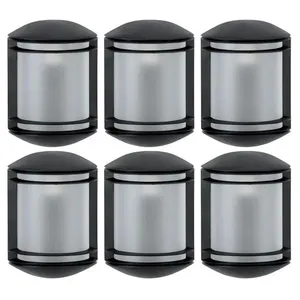 Kit 6 Arandelas Externas Elegance Pretas Bivolt Luminárias de Parede Jardim Hall de Entrada Dital
