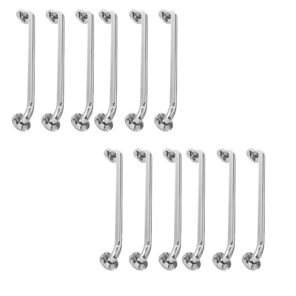 Alça De Apoio Barra 40cm Inox Kit 12 Unidades Acessibilidade Idoso Deficiente Cadeirante Segurança
