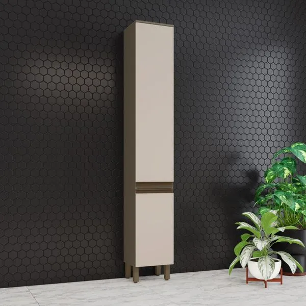 Paneleiro 2 Portas 6 Prateleiras Connect Henn | Duna/Cristal