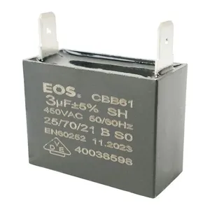 Capacitor Caixa Preto 3 Uf 450v