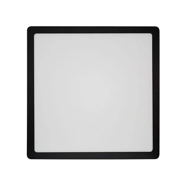 Painel De Led Blumenau Quadrado De Sobrepor 24w Bivolt Preto 4100k Luz Neutra