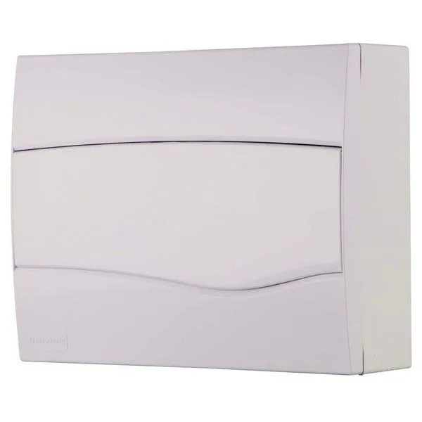 Quadro De Distribuição De Sobrepor 12 Din Ou 8 Nema Tramontina Com Porta Branca Tramontina