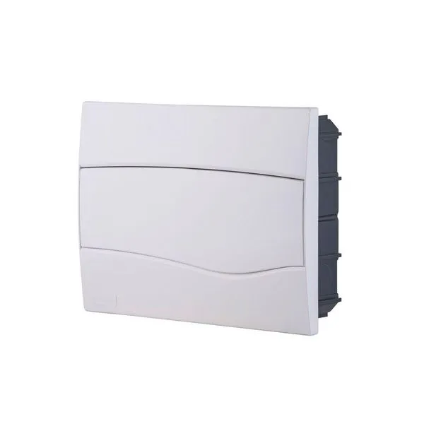 Quadro De Distribuição De Embutir 12 Din Ou 8 Nema Tramontina Com Porta Branca Tramontina