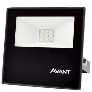 Refletor LED Slim 10W 3000K Alumínio e Vidro Avant 259100579 Preto Bivolt