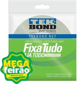 Fita Dupla Face Tekbond Fixa Tudo 25mm 20m
