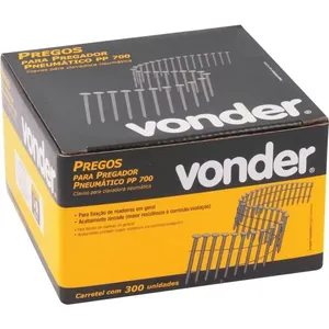 Prego Para Pregador Pneumático Liso Vonder 50mm PP700 Carretel com 300 Peças