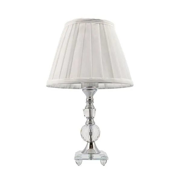 Abajur De Vidro Com Cúpula Tecido Bivolt 35cm