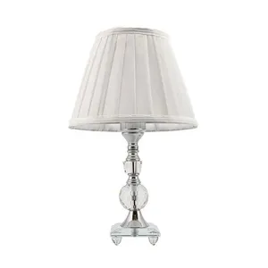Abajur De Vidro Com Cúpula Tecido Bivolt 35cm
