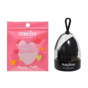 Kit Ruby Rose Esponja De Maquiagem Fluffy Puff+esponja Midnigt