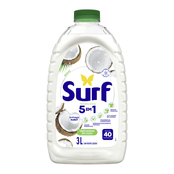 Lava-Roupas Líquido Delicadeza do Coco Surf Frasco 3l