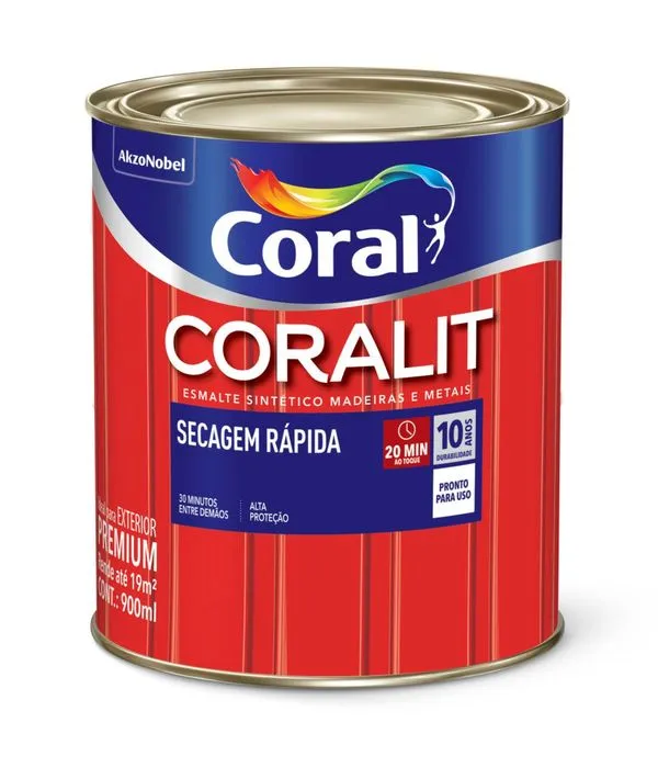 Tinta Esmalte Coralit AB Amarelo 900ml