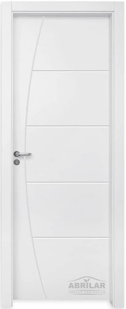 Kit Porta com Batente Decorada Pintura UV Branco 210x80 - Dir