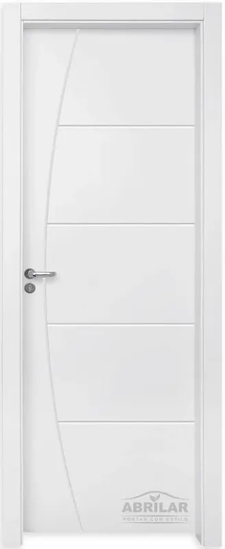 Kit Porta com Batente Decorada Pintura UV Branco 210x80 - Dir