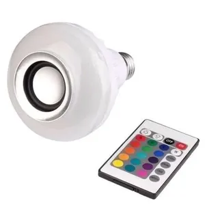 Lâmpada Led Caixa De Som Bluetooth Musical Com Controle Rgb