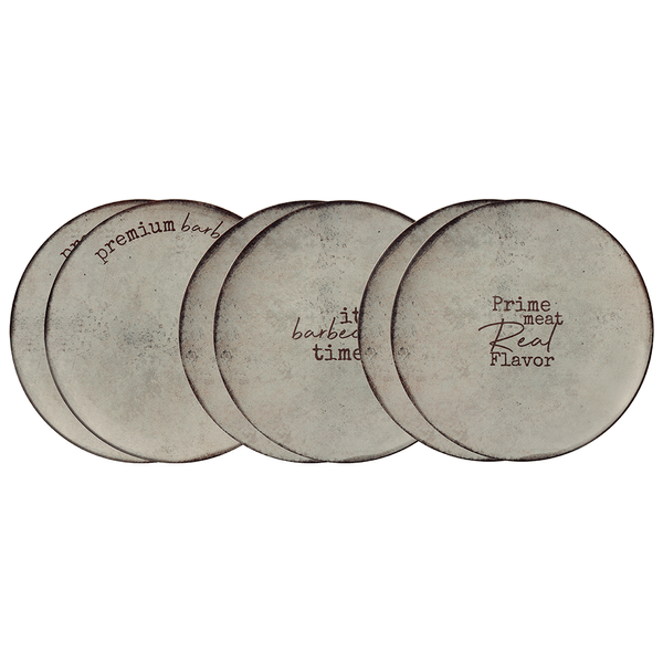 Conjunto de Prato Raso para Churrasco Rustic em Porcelana da Tramontina 6 Peças 28 cm - 96950277