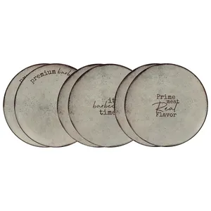 Conjunto de Prato Raso para Churrasco Rustic em Porcelana da Tramontina 6 Peças 28 cm - 96950277