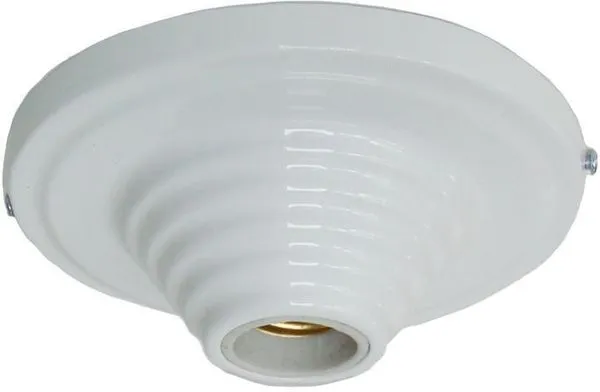 Plafonier 1 Lâmpada Redondo 100W Metal Vmc 6003 Branco Bivolt