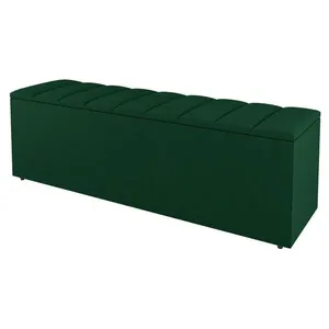 Calçadeira Baú King Size Cora 190cm Suede Verde - Abmaza