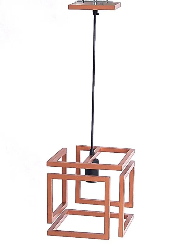 Pendente 1 Lâmpada Infinity Quadrado 30W Aluminio Emalustres 2642/.000 Cobre Bivolt
