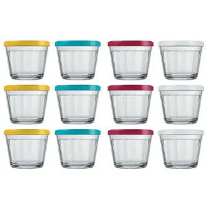 Conjunto de Tigelas com Tampa Copo Americano em Vidro 150 ml – 12 Peças