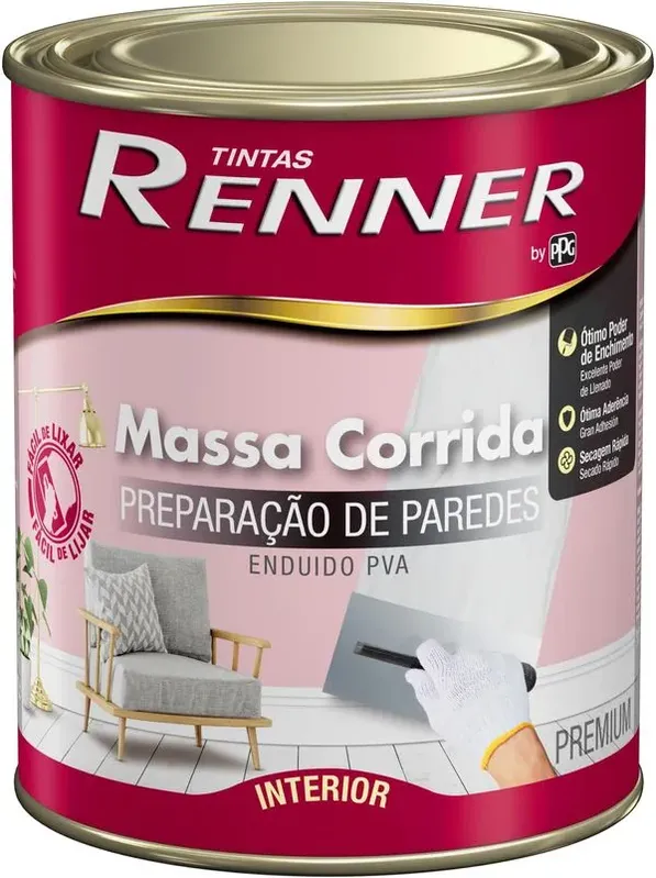 Massa Corrida Renner Extravinil Branca 1,25Kg