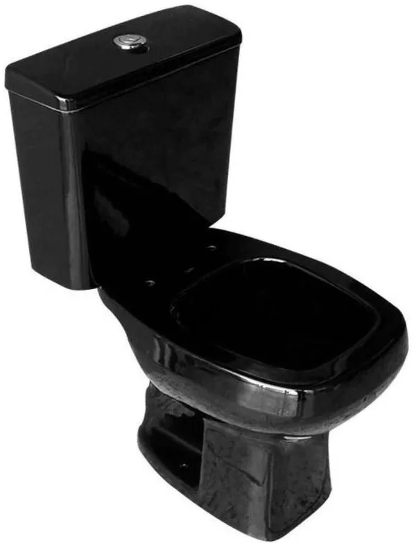 Vaso Sanitário com Caixa Acoplada Incepa Thema Ecoflush Acionamento Duplo Preto 3/6 Litros