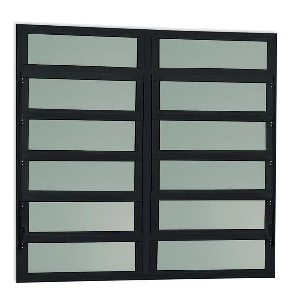 Vitro Basculante de Alumínio Preto Vidro Boreal - 120x150