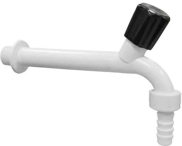 Torneira Pia de Cozinha de Parede Plastilit 15cm com Bico 1/2" SimplesBranco