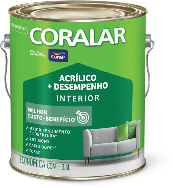 Tinta Acrílica Coralar Refresco 3,6L