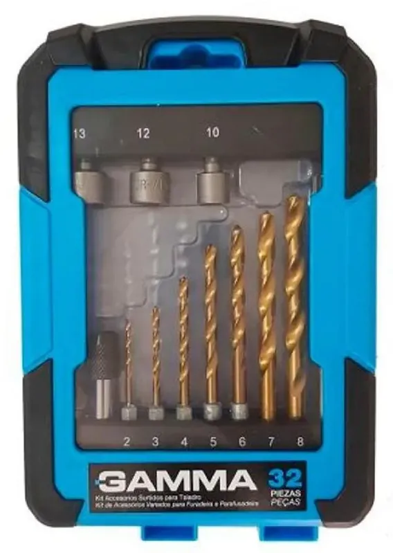 Jogo de Brocas Para Madeira Gamma Kit com 15 Peças