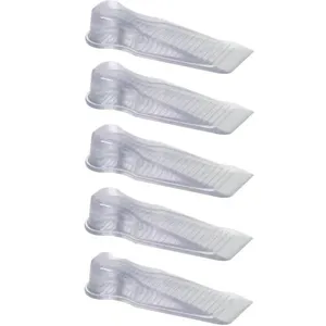 Kit 5 Trava Portas Cunhas Aparadores Calços Transparentes Antiderrapantes PVC Chão