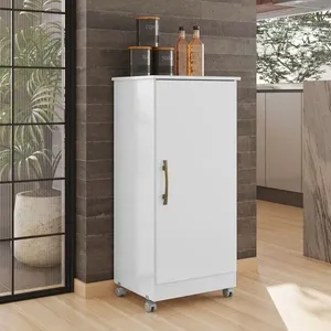 Armário Multiuso Baixo com Rodizios 49x102cm Lirio Moval Branco