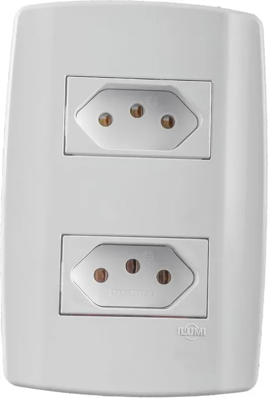 Tomada Ilumi Slim 10A 250V Separadas Monobloco