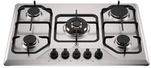 Fogão Cooktop a Gás 5 Bocas Electrolux KE5XC com Acendimento Automático Inox Bivolt