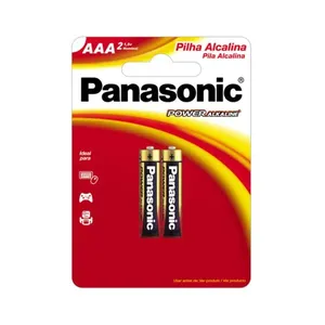 Pilha Panasonic Alcalina AAA com 2 Unidades Power UNICA
